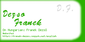 dezso franek business card