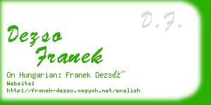 dezso franek business card